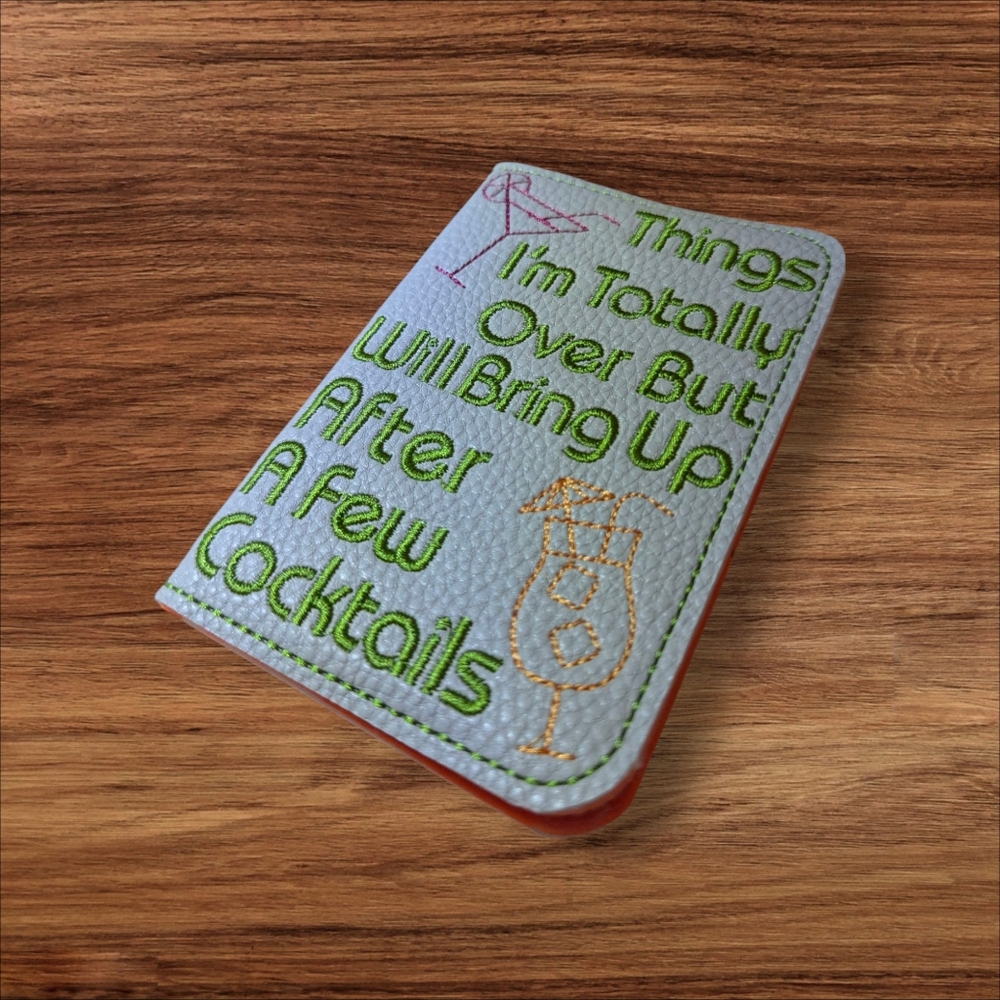 Gray and Green Embroidered Notpad cover